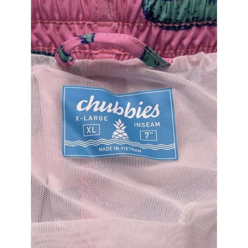 Chubbies Swim Shorts Men's XL Pink Glades Alligator Print Lined Trunks 7